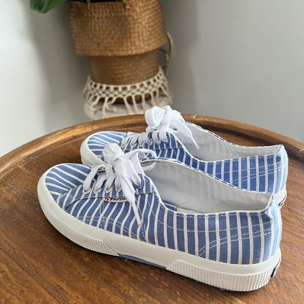 SUPERGA | Pinstripe Canvas Sneakers - Picture 6 of 10